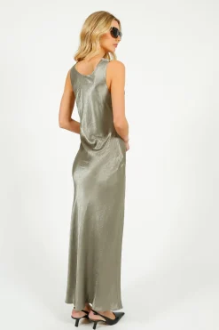 SLF Selene Cowl Back Midi Dress in Vetiver