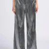SUNCOO Jill Plisse Trousers in Argent