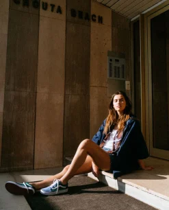 TINSELS Alba Rainy Zip Up in Navy