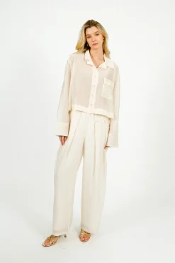 TINSELS Cassidy Pacific Trousers in Latte
