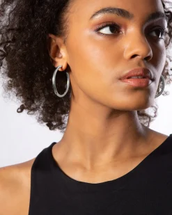 TS Classic 4cm Silver Hoops