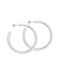 TS Classic 4cm Silver Hoops