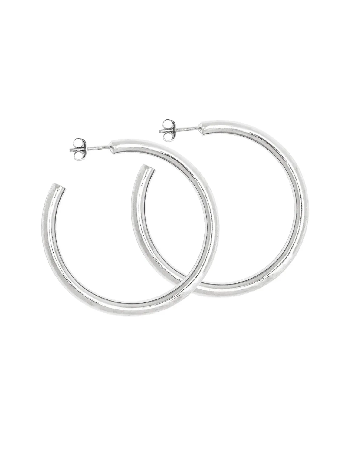 TS Classic 4cm Silver Hoops