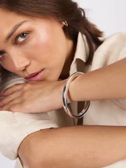 TS Silver Plated Square Edge Bangle