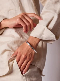 TS Silver Plated Square Edge Bangle