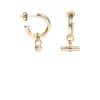 TS Small Gold Hoop T-Bar Earrings