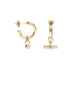 TS Small Gold Hoop T-Bar Earrings
