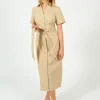 VB Tabby Midi Dress in Stone Khaki