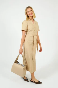 VB Tabby Midi Dress in Stone Khaki
