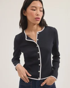 VB Wilmer Cardigan in Navy