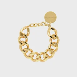 VBARONI Mini Flat Chain Bracelet in Gold