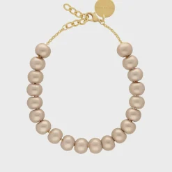 VBARONI Short Bead Necklace in Champagne